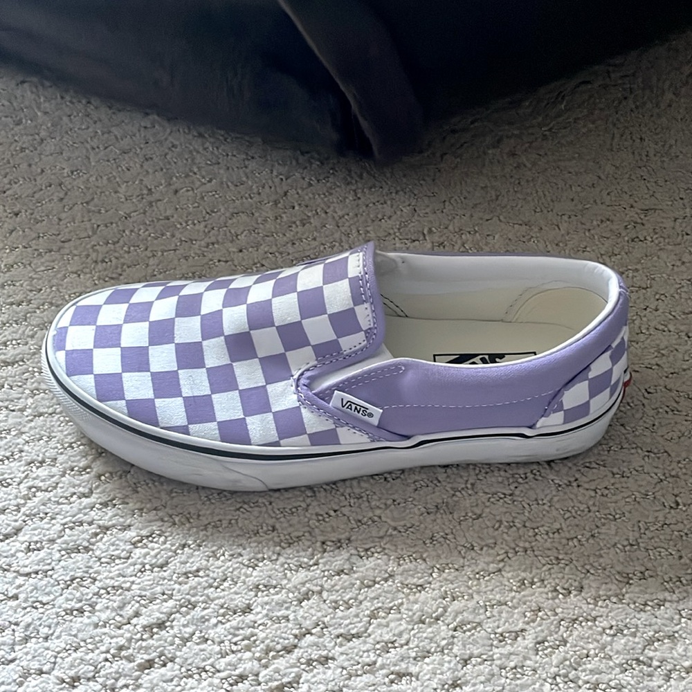 Vans classic slip-on checkerboard color violet tul size 7.5
